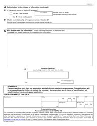 Form CIT0058 Application for a Search of Citizenship Records - Canada, Page 2