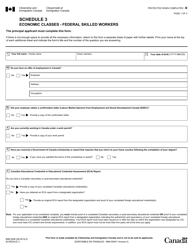 Document preview: Form IMM0008 Schedule 3 Economic Classes - Federal Skilled Workers - Canada