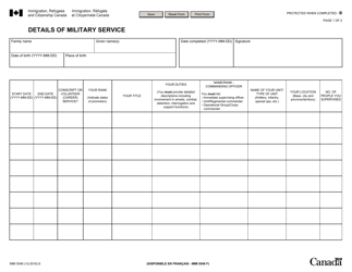 Form IMM5546 Details of Military Service - Canada