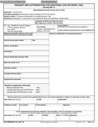 Document preview: AE Form 600-17A Request and Authorization for Additional Gas or Diesel Fuel