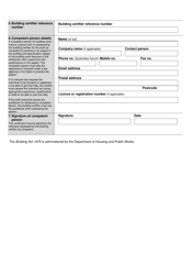 Form 15 Compliance Certificate for Building Design or Specification - Queensland, Australia, Page 2