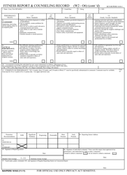 NAVPERS Form 1610/2 Fitness Report &amp; Counseling Record (W2 - O6), Page 2