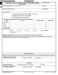 AE Form 55-50E Dangerous Goods Advisor (Dga) Appointment Order