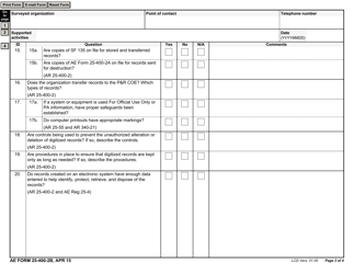 AE Form 25-400-2B Evaluation of Records Management Program, Page 3