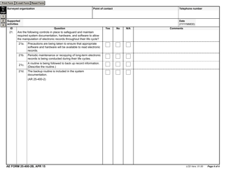 AE Form 25-400-2B Evaluation of Records Management Program, Page 4