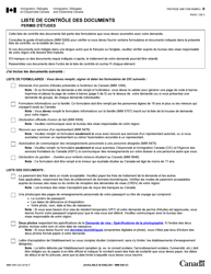 Forme IMM5483 Liste De Controle DES Documents - Permis D&#039;etudes - Canada (French)