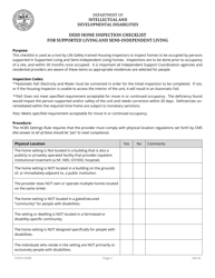 Form DIDD-0498 Didd Home Inspection Checklist for Supported Living and Semi-independent Living - Tennessee