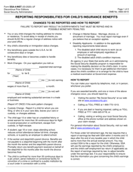 Form SSA-4-INST Reporting Responsibilities for Child&#039;s Insurance Benefits