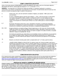 Formulario SS-5-SP Solicitud Para Una Tarjeta De Seguro Social (Spanish), Page 3