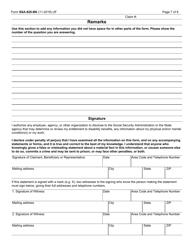 Form SSA-820-BK Social Security Administration Retirement, Survivors, and Disability Insurance, Page 7