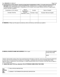 Form SSA-4814 Medical Report on Adult With Allegation of Human Immunodeficiency Virus (HIV) Infection, Page 2