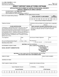 Form SSA-1199-OP80 Direct Deposit Sign-Up Form (Vietnam)