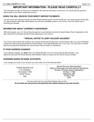 Form SSA-1199-OP73 Direct Deposit Sign-Up Form (Saudi Arabia), Page 2