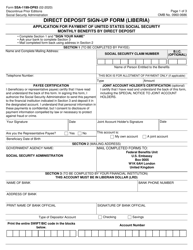 Form SSA-1199-OP83 Direct Deposit Sign-Up Form (Liberia)