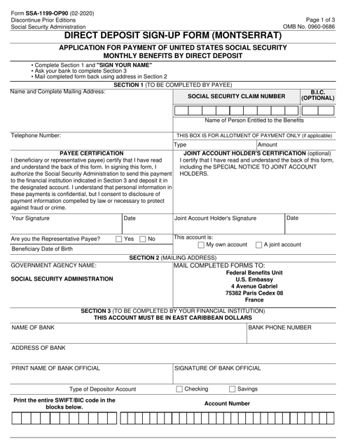 Form SSA-1199-OP90  Printable Pdf