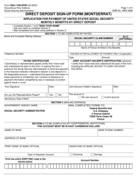 Form SSA-1199-OP90 Direct Deposit Sign-Up Form (Montserrat)