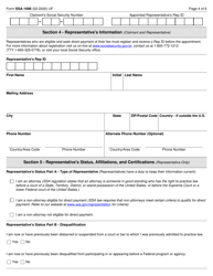 Form SSA-1696 Claimant&#039;s Appointment of a Representative, Page 4