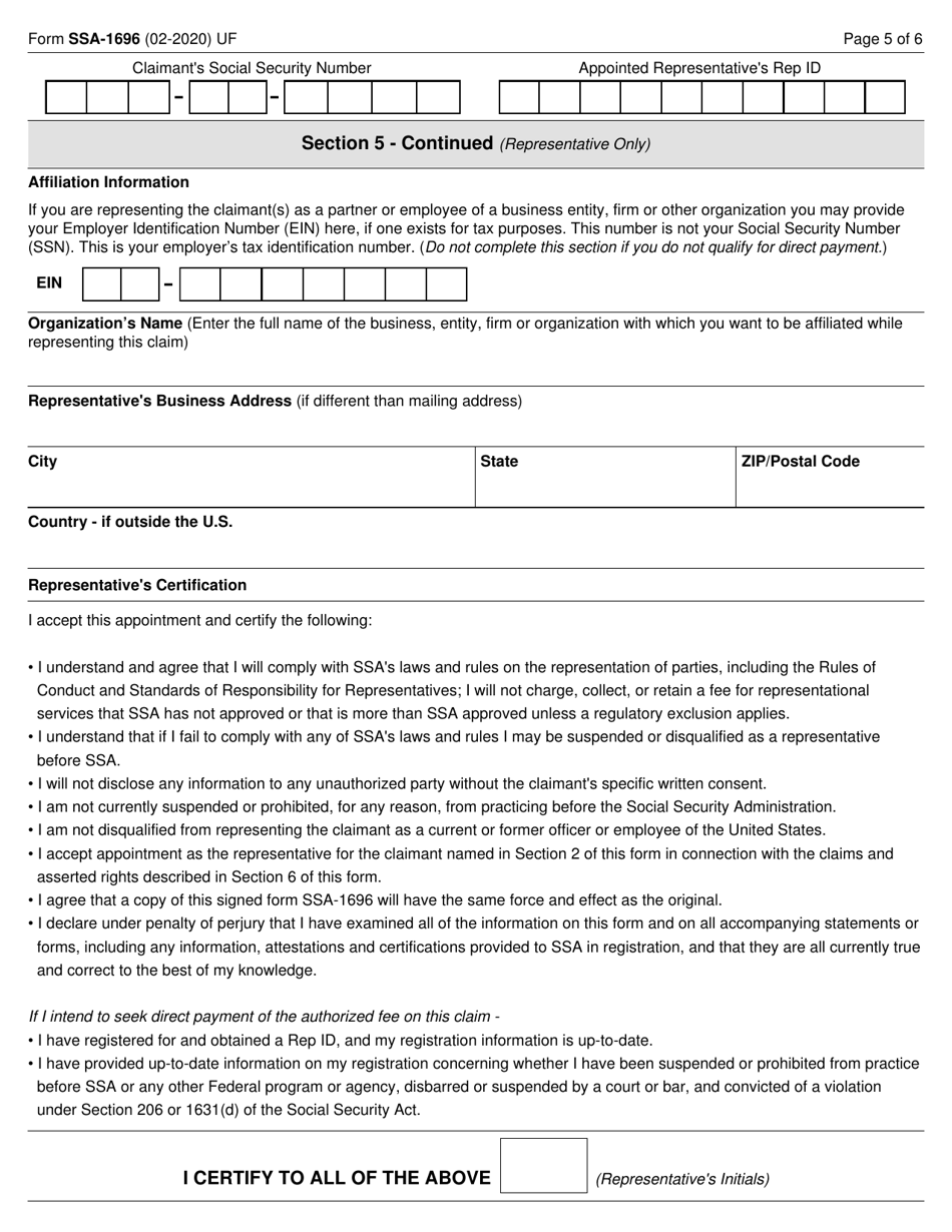 Form SSA-1696 - Fill Out, Sign Online and Download Fillable PDF ...