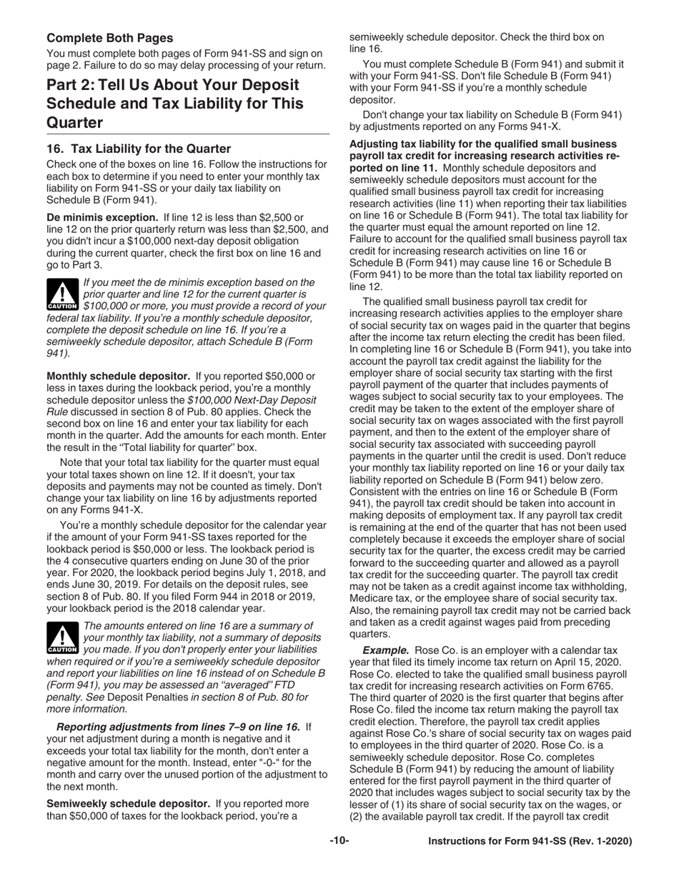 Instructions for IRS Form 941-SS Employers Quarterly Federal Tax Return - American Samoa, Guam, the Commonwealth of the Northern Mariana Islands, and the U.S. Virgin Islands, Page 12