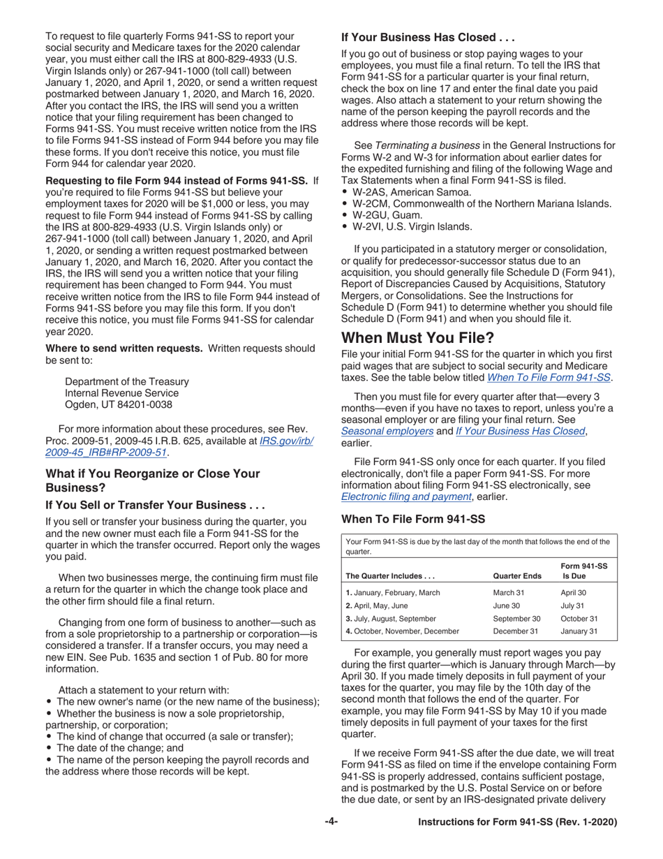 Instructions for IRS Form 941-SS Employers Quarterly Federal Tax Return - American Samoa, Guam, the Commonwealth of the Northern Mariana Islands, and the U.S. Virgin Islands, Page 6