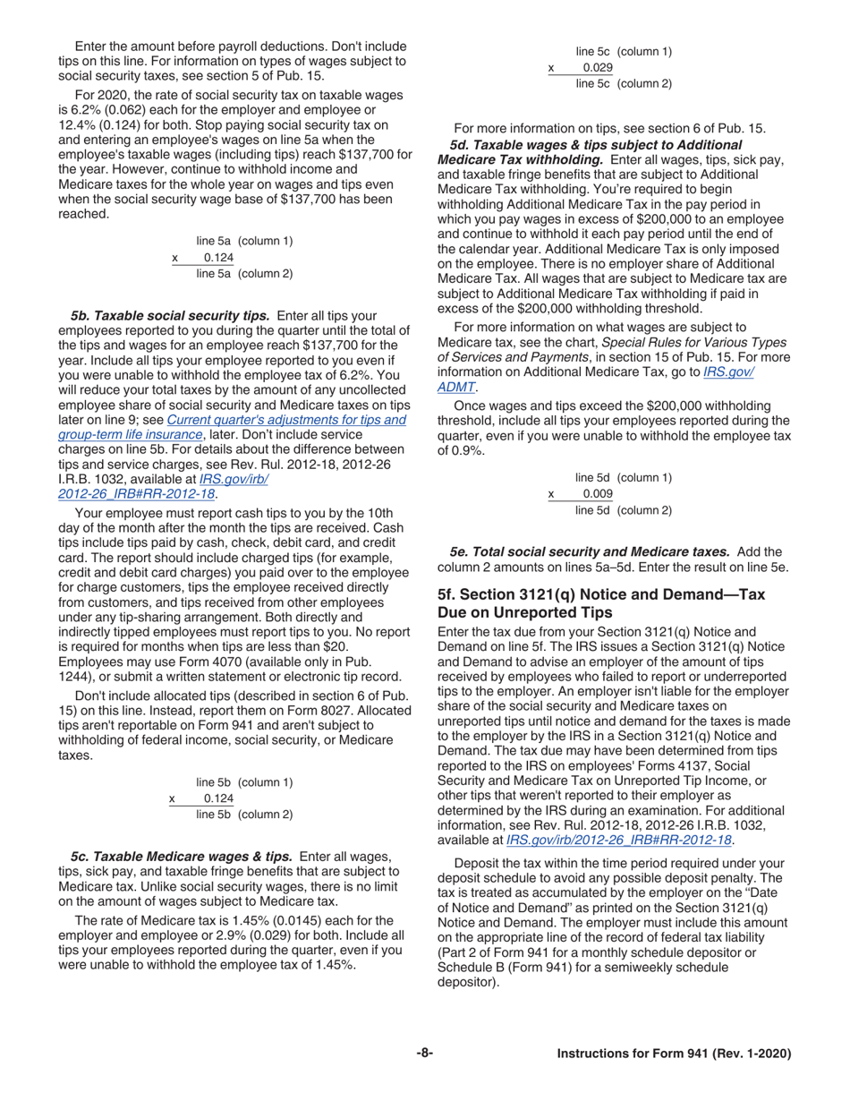 Instructions for IRS Form 941 Employers Quarterly Federal Tax Return, Page 10