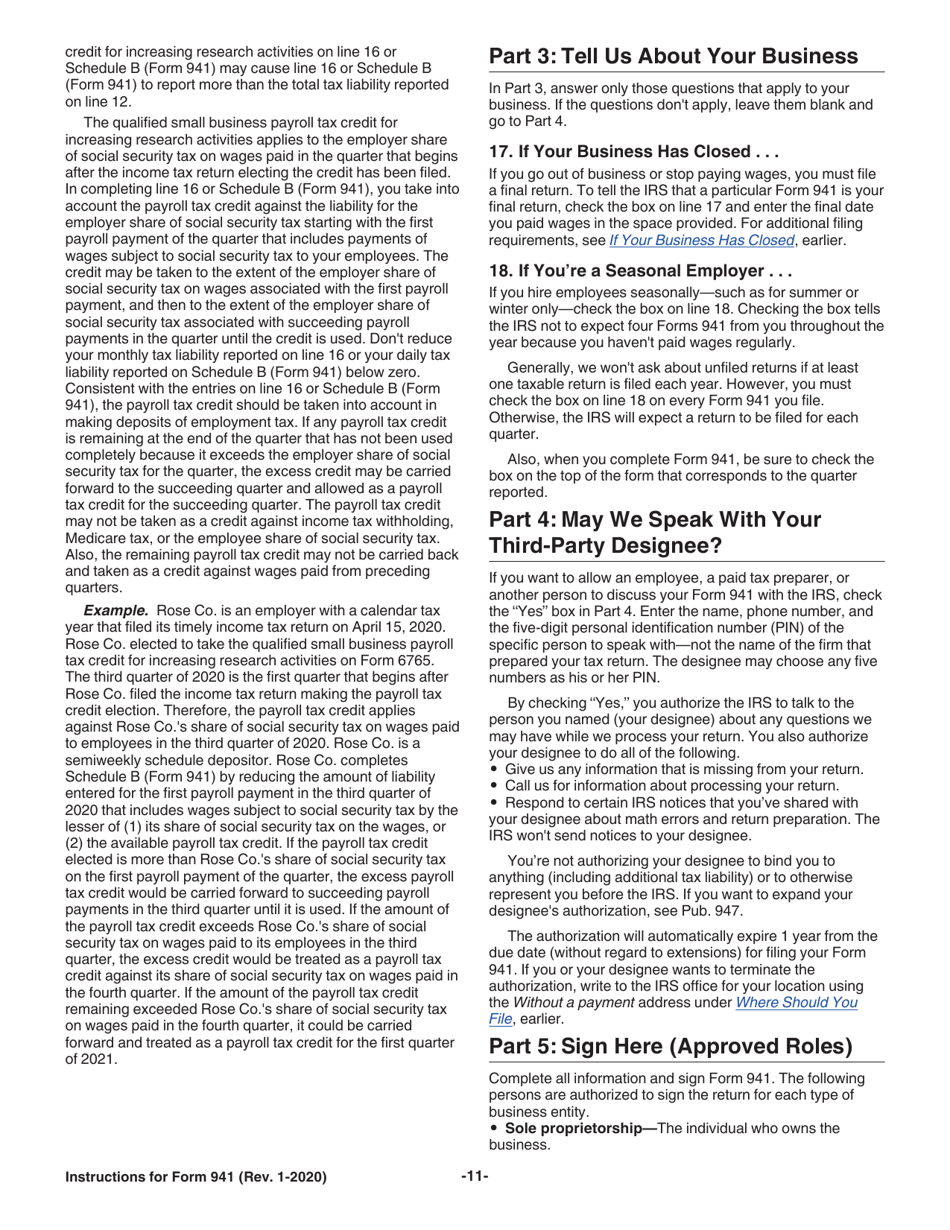 Instructions for IRS Form 941 Employers Quarterly Federal Tax Return, Page 13