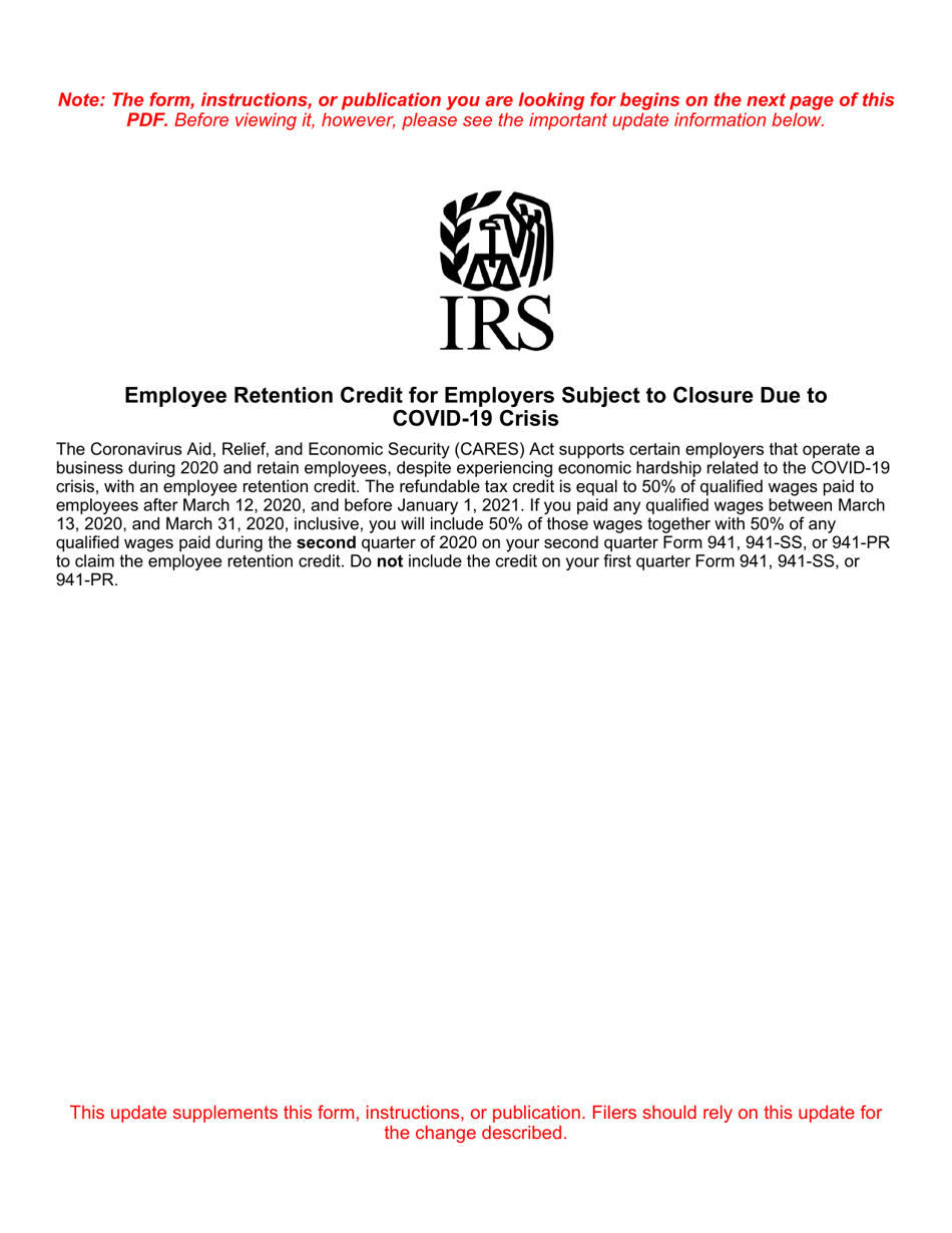 Instructions for IRS Form 941 Employers Quarterly Federal Tax Return, Page 1