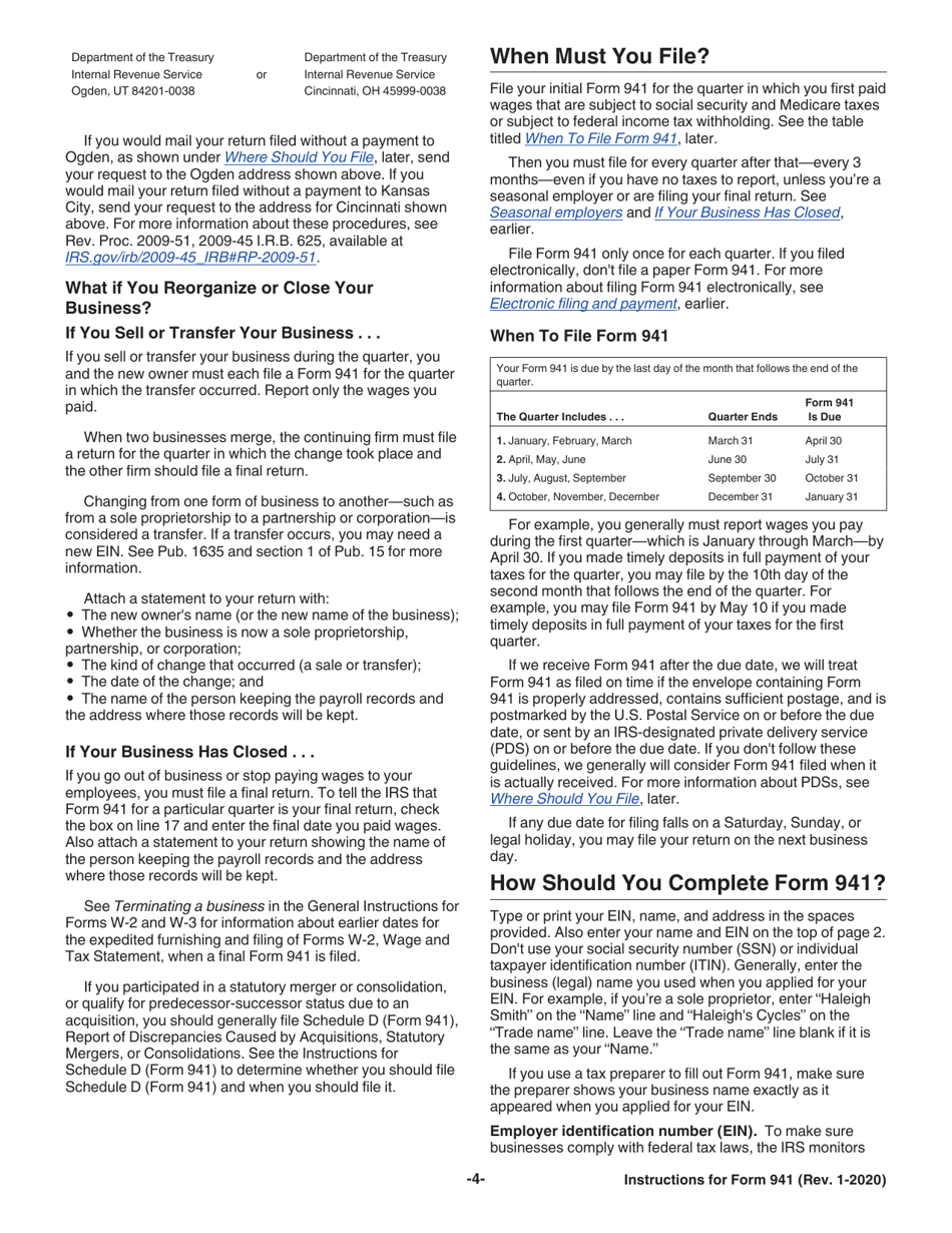 Instructions for IRS Form 941 Employers Quarterly Federal Tax Return, Page 6