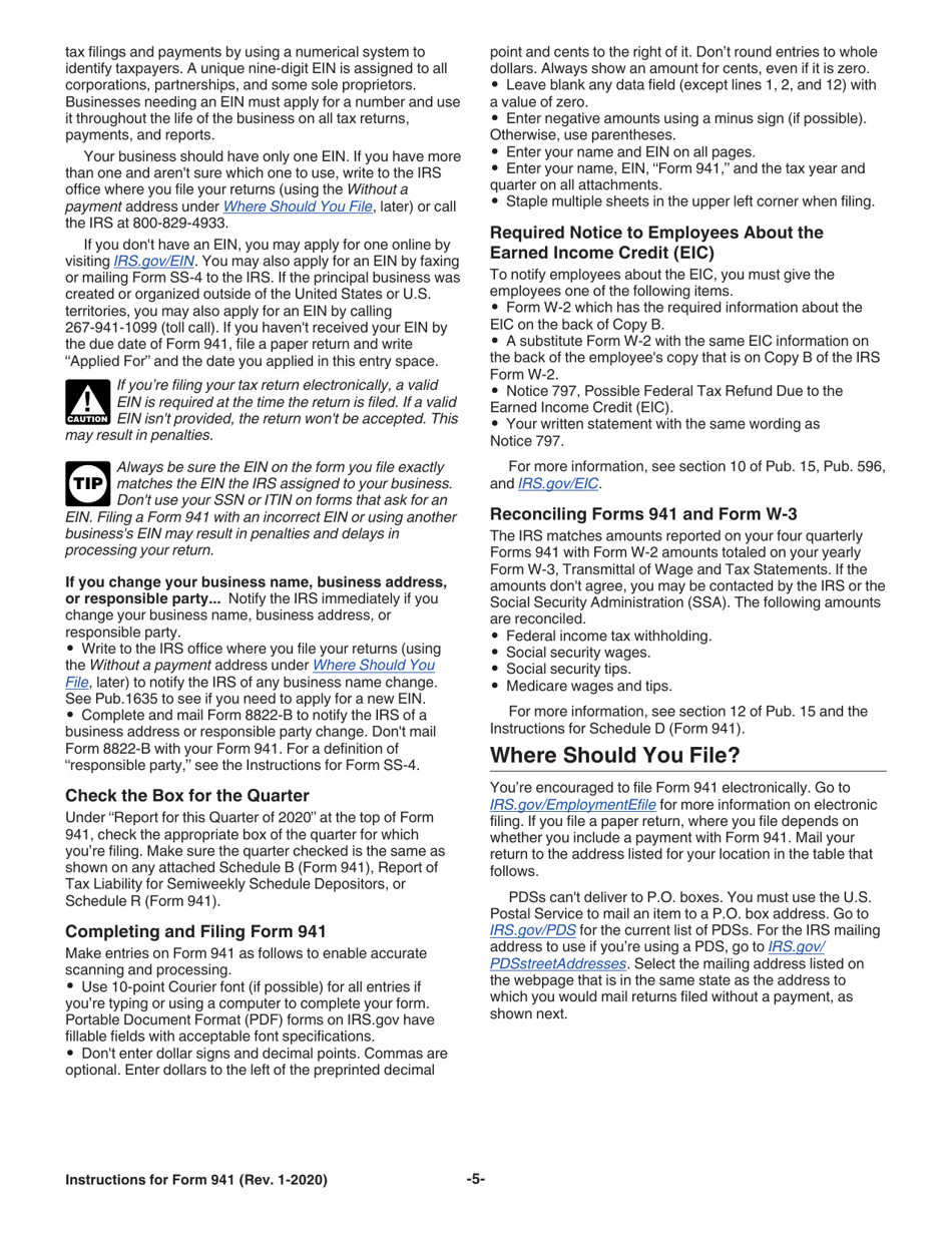 Instructions for IRS Form 941 Employers Quarterly Federal Tax Return, Page 7