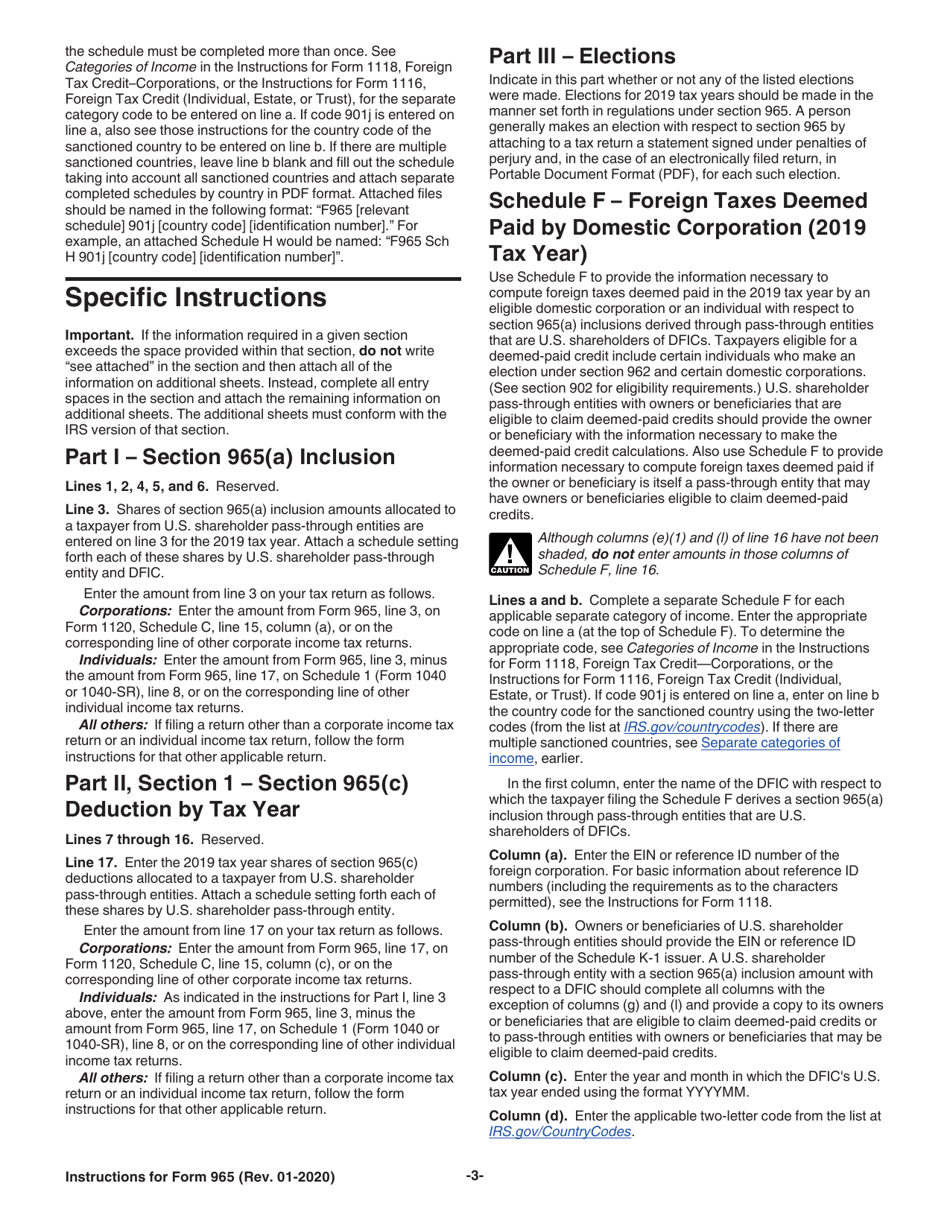 Instructions for IRS Form 965 Inclusion of Deferred Foreign Income Upon Transition to Participation Exemption System, Page 3
