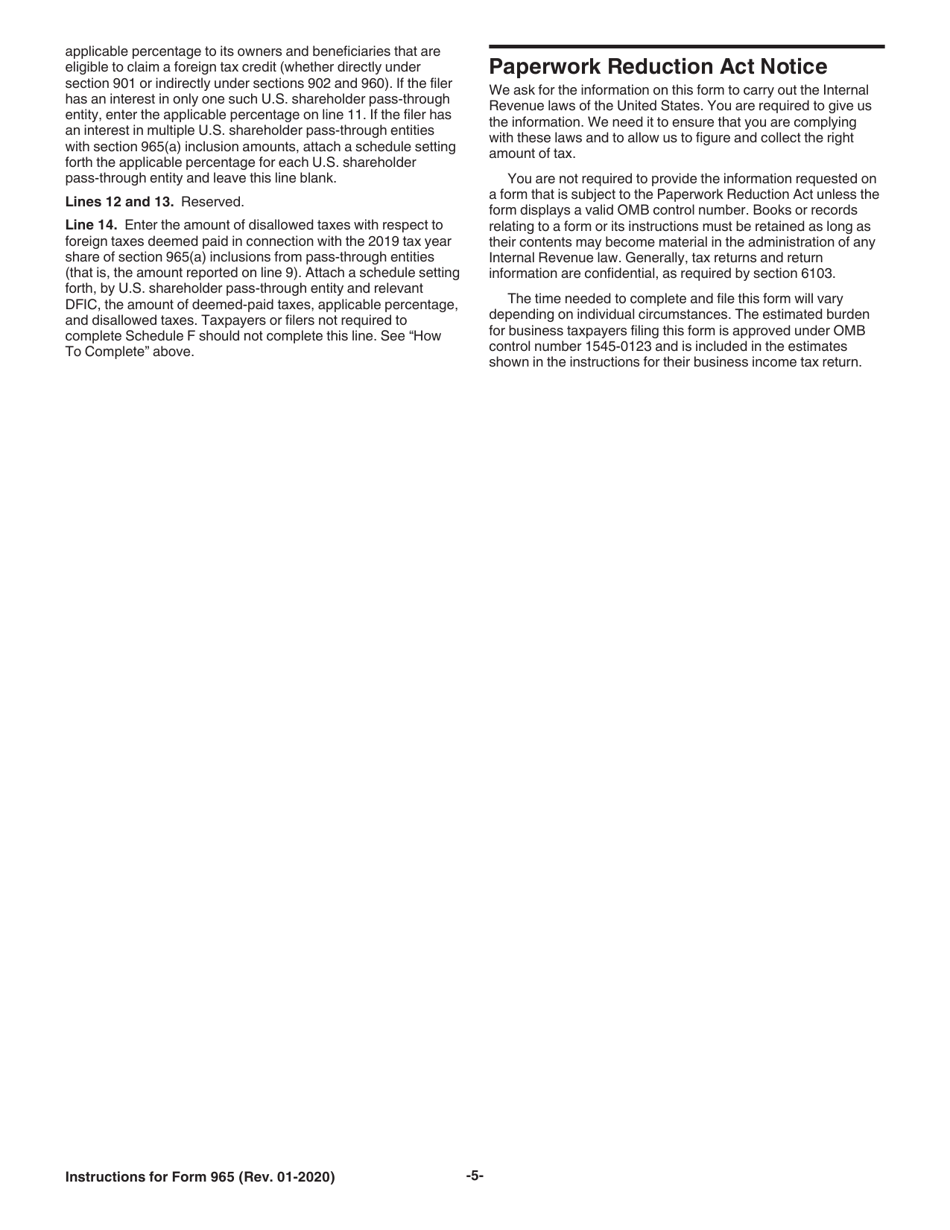 Instructions for IRS Form 965 Inclusion of Deferred Foreign Income Upon Transition to Participation Exemption System, Page 5