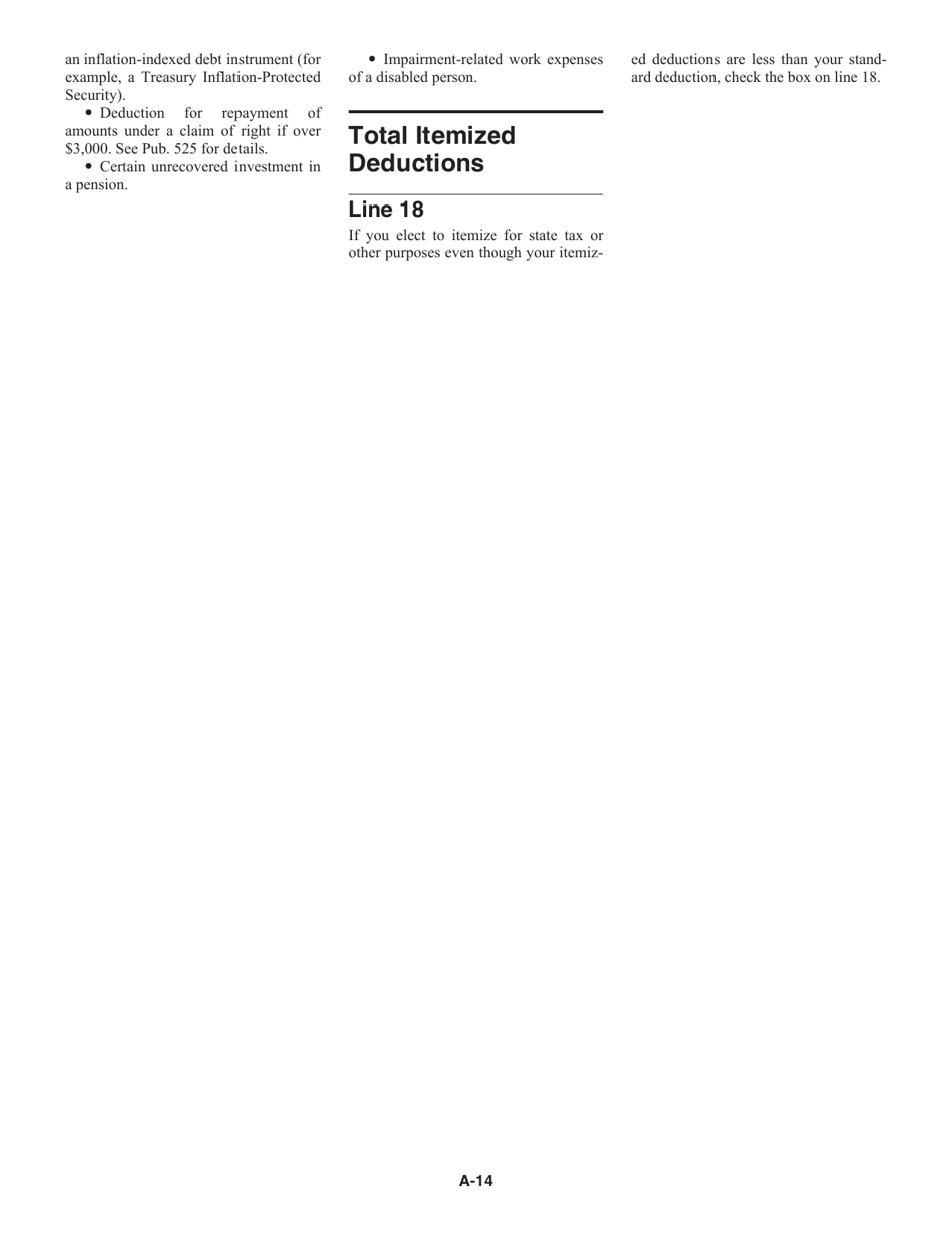 Instructions for IRS Form 1040, 1040-SR Schedule A Itemized Deductions, Page 14