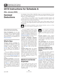 Instructions for IRS Form 1040, 1040-SR Schedule A Itemized Deductions