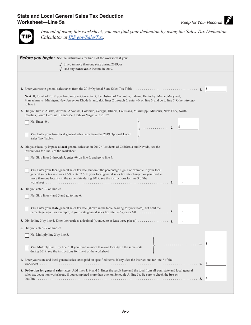 Download Instructions for IRS Form 1040, 1040SR Schedule A Itemized