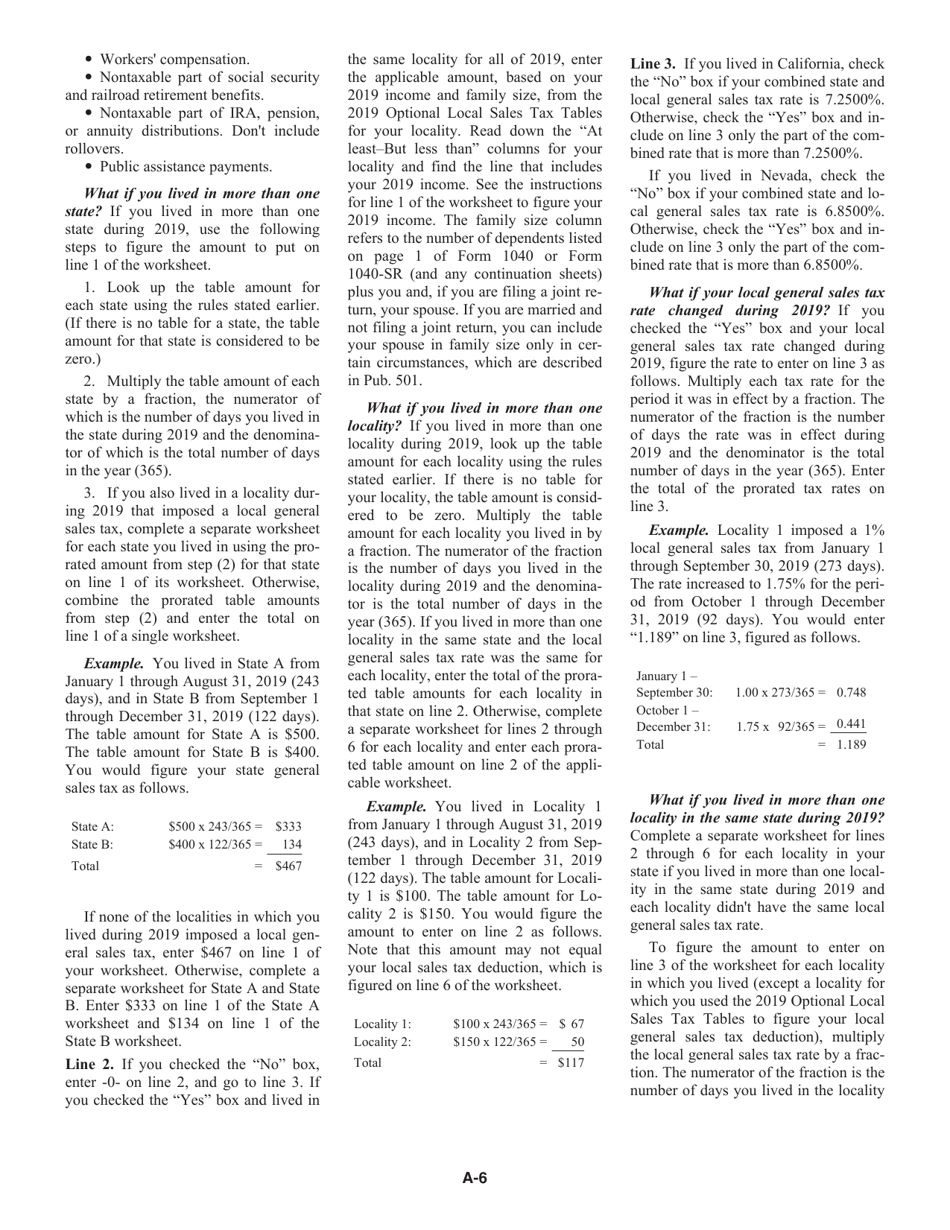 Instructions for IRS Form 1040, 1040-SR Schedule A Itemized Deductions, Page 6