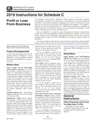 Document preview: Instructions for IRS Form 1040, 1040-SR Schedule C Profit or Loss From Business (Sole Proprietorship)