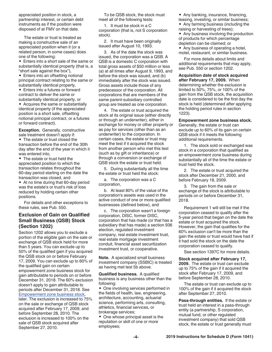 Download instructions for irs form 1041 schedule d capital gains and