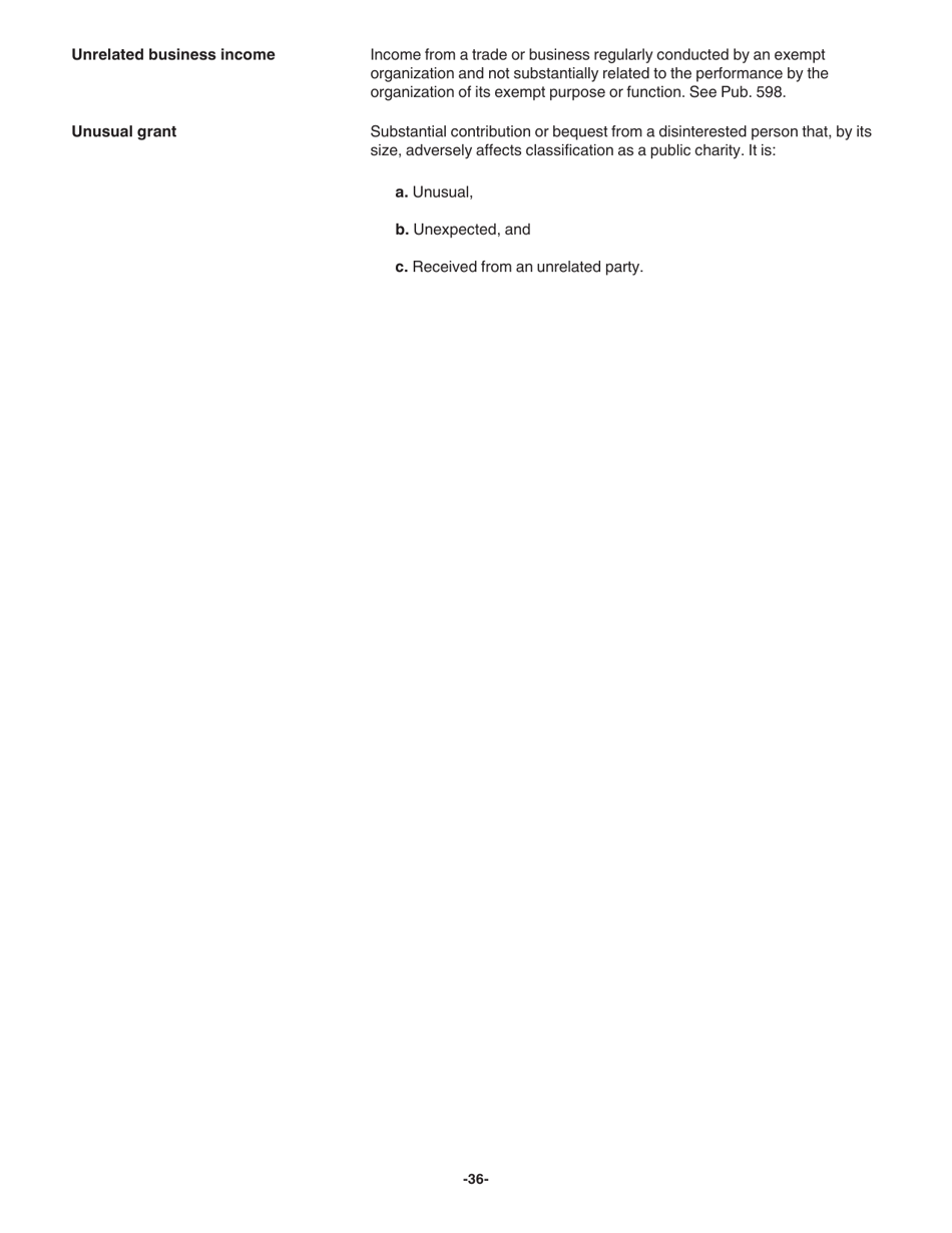Instructions for IRS Form 1023 Application for Recognition of Exemption Under Section 501(C)(3) of the Internal Revenue Code, Page 36