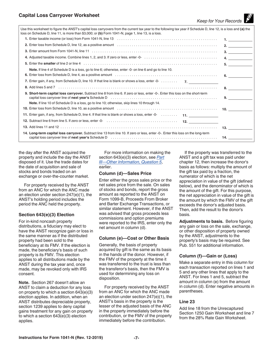 Instructions for IRS Form 1041-N U.S. Income Tax Return for Electing Alaska Native Settlement Trusts, Page 7
