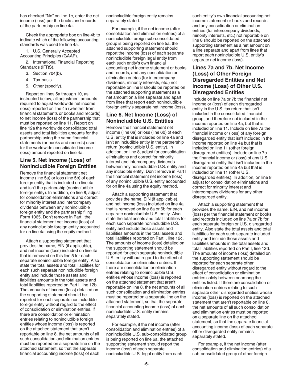 Instructions for IRS Form 1065 Schedule M-3 Net Income (Loss) Reconciliation for Certain Partnerships, Page 6