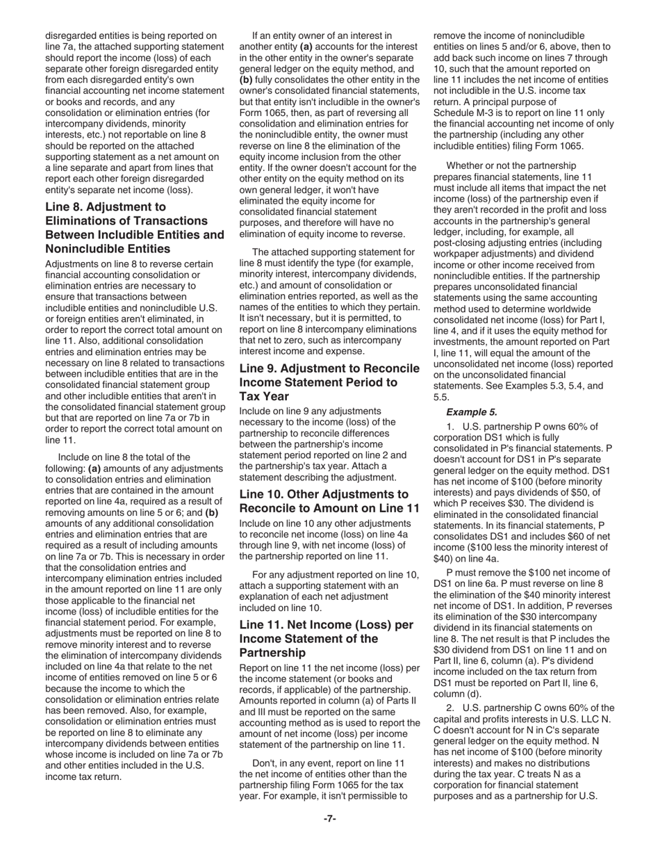 Instructions for IRS Form 1065 Schedule M-3 Net Income (Loss) Reconciliation for Certain Partnerships, Page 7