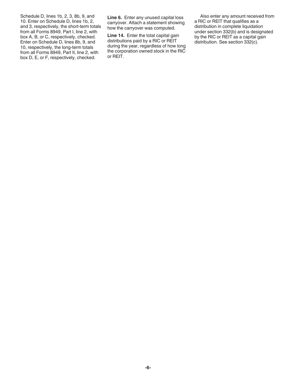 Instructions for IRS Form 1120 Schedule D Capital Gains and Losses, Page 6
