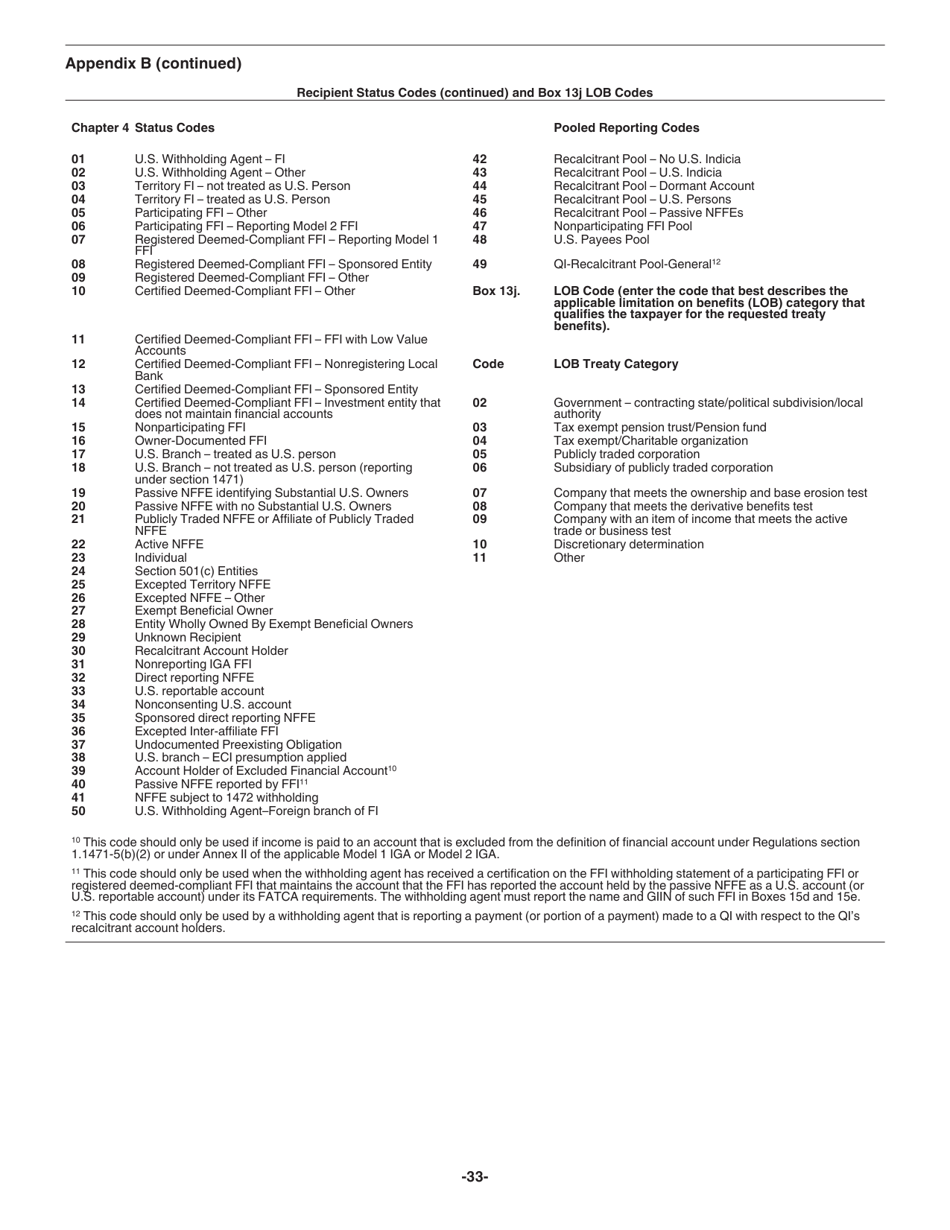 Instructions for IRS Form 1042-S Foreign Persons U.S. Source Income Subject to Withholding, Page 33