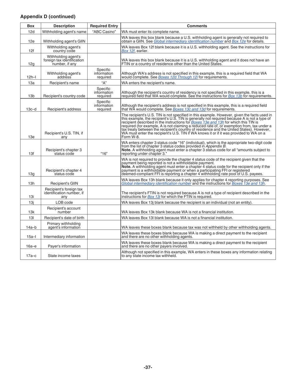 Instructions for IRS Form 1042-S Foreign Persons U.S. Source Income Subject to Withholding, Page 37