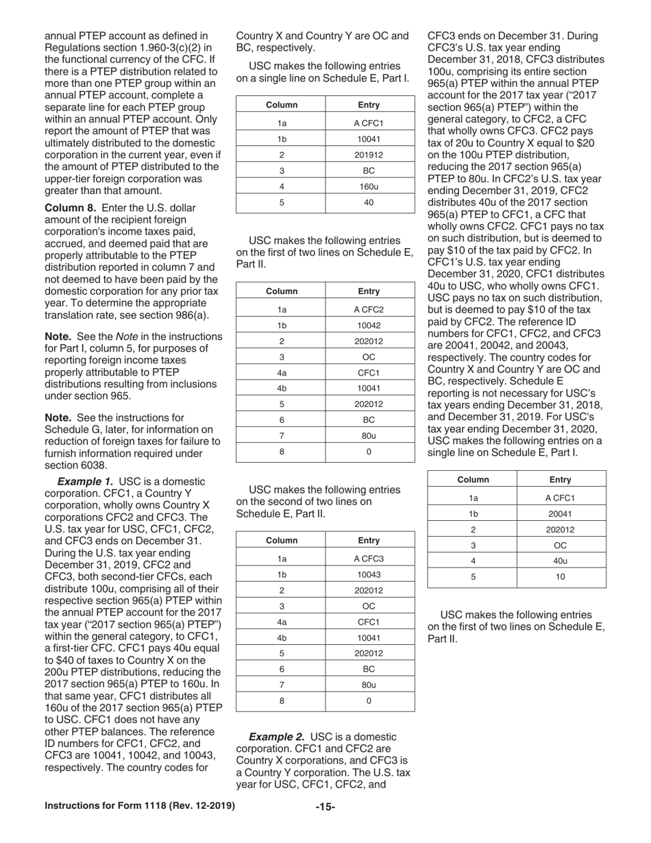 Instructions for IRS Form 1118 Foreign Tax Credit - Corporations, Page 15