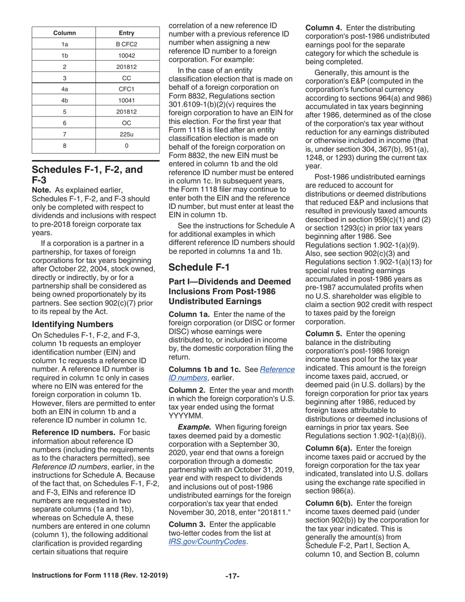 Instructions for IRS Form 1118 Foreign Tax Credit - Corporations, Page 17