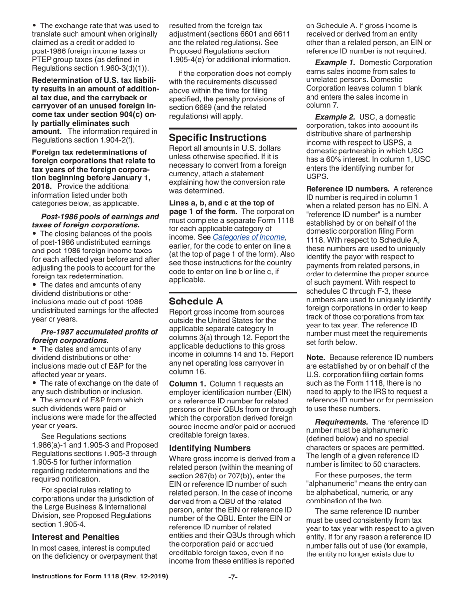 Instructions for IRS Form 1118 Foreign Tax Credit - Corporations, Page 7