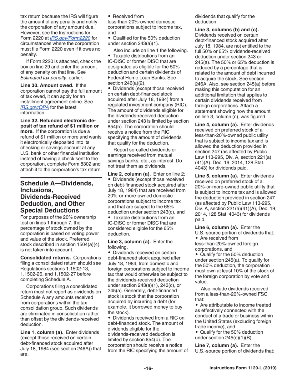 Instructions for IRS Form 1120-L U.S. Life Insurance Company Income Tax Return, Page 16