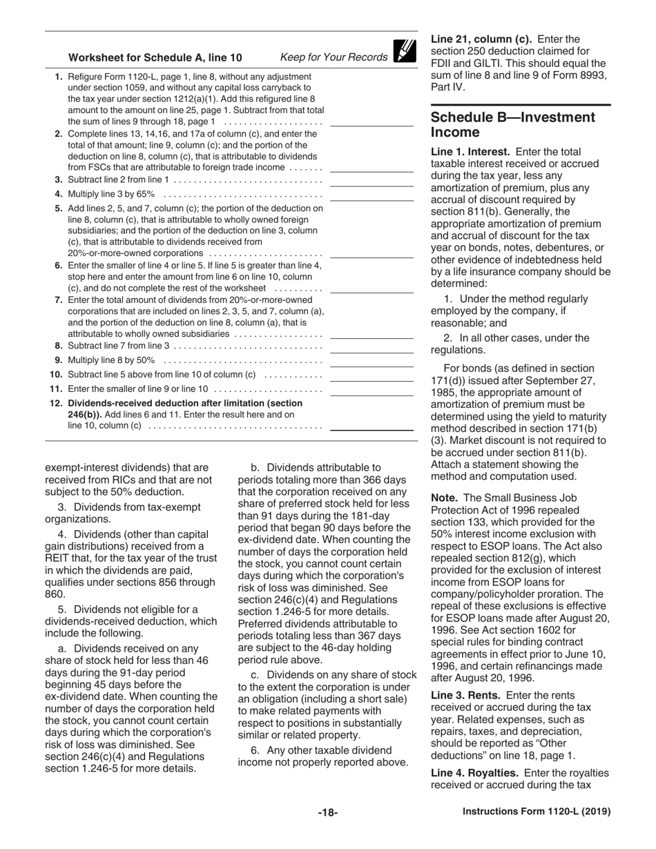 Instructions for IRS Form 1120-L U.S. Life Insurance Company Income Tax Return, Page 18