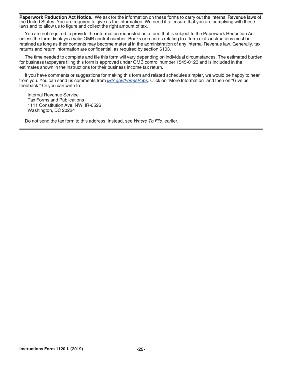 Instructions for IRS Form 1120-L U.S. Life Insurance Company Income Tax Return, Page 25